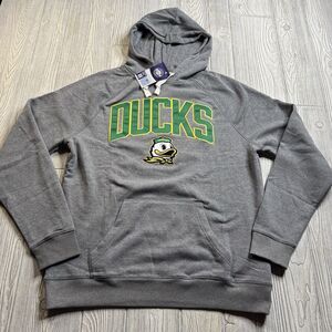 Oregon Ducks Hoodie Men’s L Gray Spellout Logo Captivating New